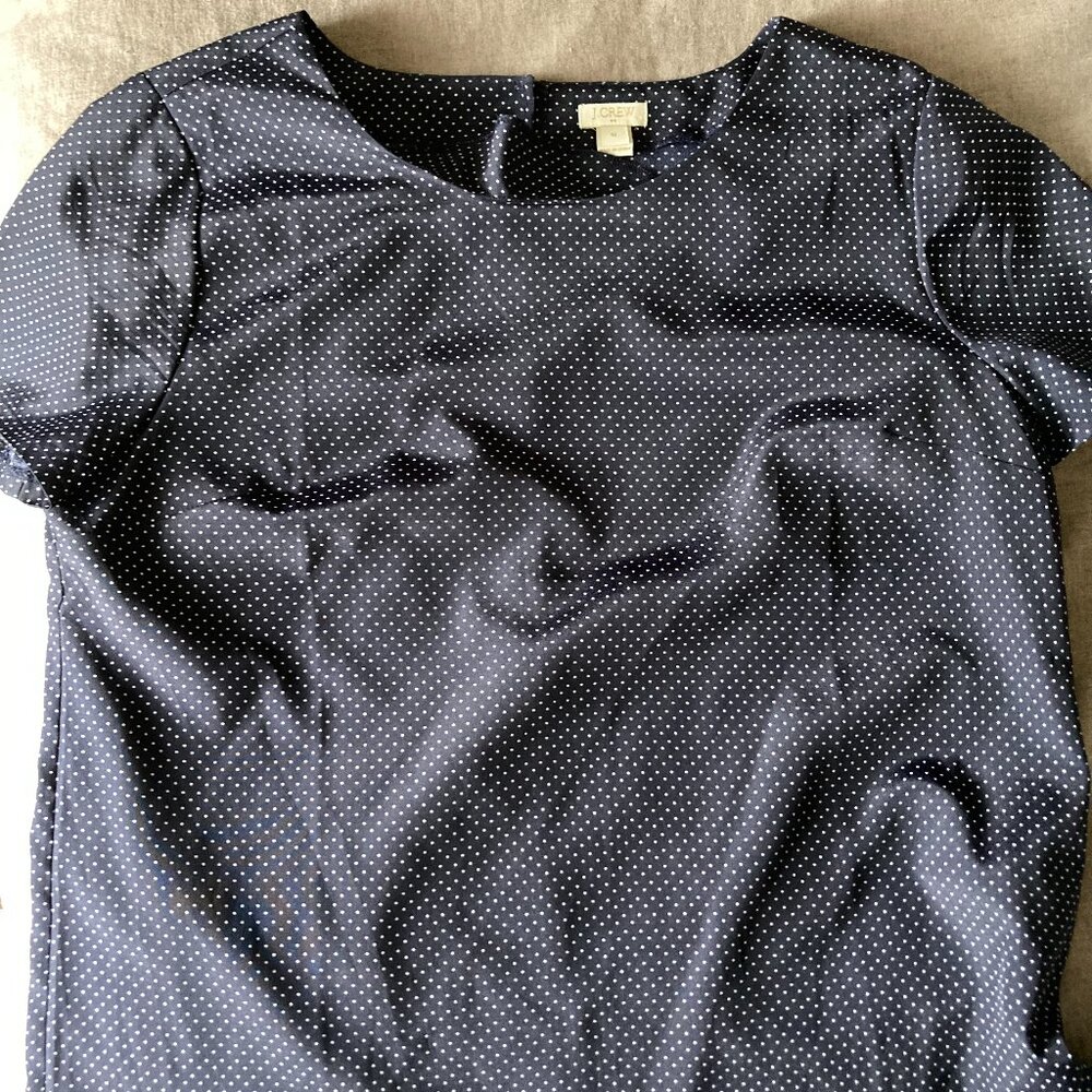 J. Crew Navy Silk Top